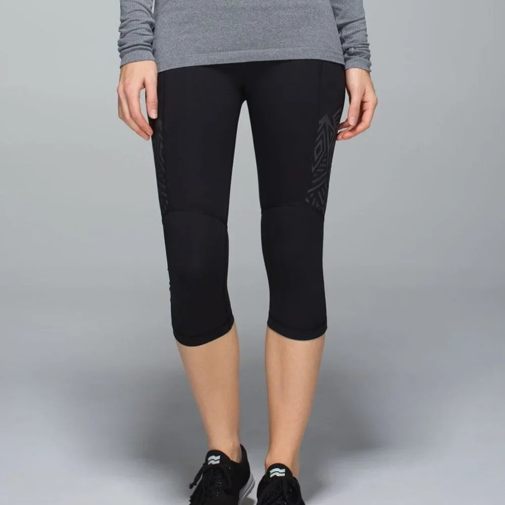 Lululemon stash it crop black 6
